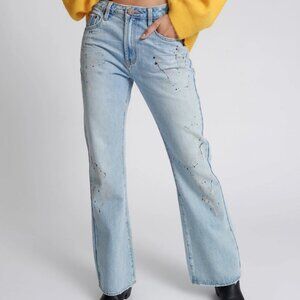 One Teaspoon FLEETWOOD ARTISTE CHARLIE SLIM HIGH WAIST FLARED JEANS Size 28